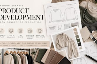 create apparel tech packs, fashion cads, and spec sheets