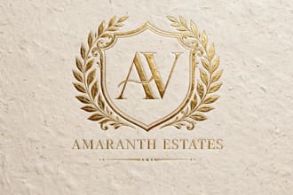 do luxury gold foil logo design for real estate and business brand