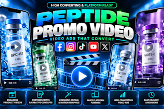 create peptide promo video ads for research peptide brand peptide marketing