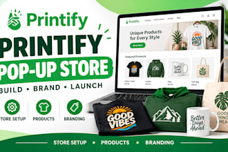 build and setup a printify pop up store for print on demand