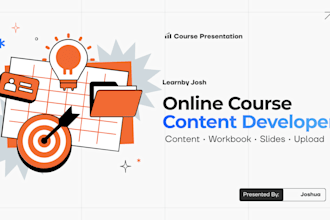 develop your online course with content, workbook and slides