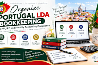 organize portugal lda bookkeeping for iva irc and monthly accounting compliance