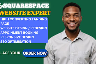 design a squarespace website, redesign squarespace website and landing page