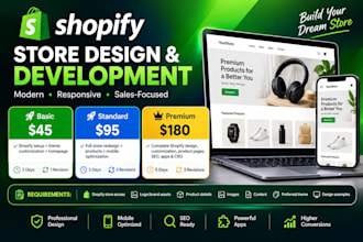 design shopify website, website revamping, shopify store design, dropshipping