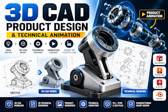 design 3d cad product designs and technical animations