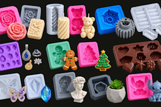 design 3d silicone mold 3d mold box for resin soap candle chocolate and cookie