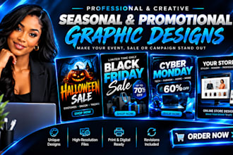 create black friday, cyber monday, christmas flyers and shopify store