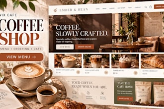 design or redesign wix coffee website, cafe website, menu and online ordering