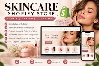 design skincare beauty website shopify store beauty store and cosmetics store