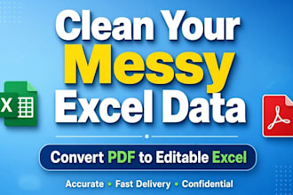 clean excel data and convert PDF to excel accurately