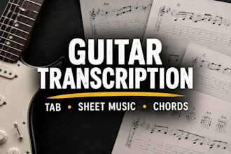 transcribe your guitar or bass into tabs and sheet music