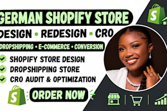 design redesign german shopify store dropshipping store shopify cro audit