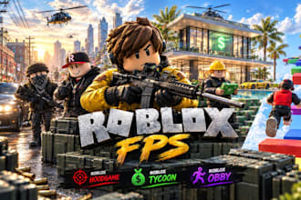 build enhanced 3d roblox fps game, tycoon, hoodgame, obby, script fix and debug
