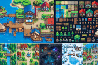 pixel art tileset tilemap top down tiles rpg maker game assets environment tiles