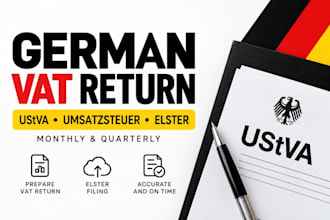 prepare german vat return, umsatzsteuer, ustva and elster filing