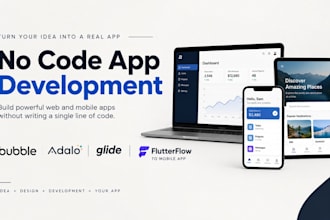 build no code app bubble io adalo glide app glide mvp flutterflow to mobile app