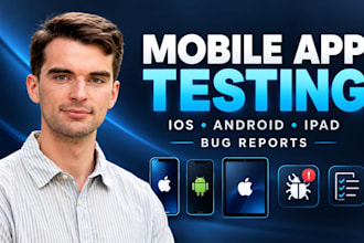 do mobile app testing for ios, android, ipad, tablet QA review and bug reporting