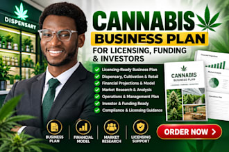 write a cannabis business plan for licensing, funding and investors