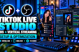 setup tiktok live studio obs virtual camera and vertical streaming