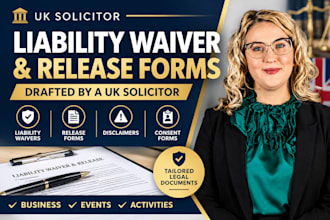 draft liability waiver, release form, disclaimer, affidavits and consent form
