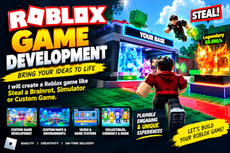 create a roblox game like steal a brainrot, simulator or custom game