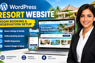 create wordpress resort website room booking reservation setup