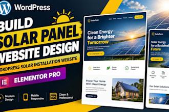 build solar panel website design wordpress solar installation, elementor pro