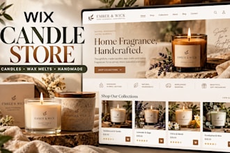 design or redesign wix candle and handmade store, home fragnance and ecommerce