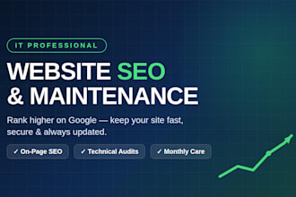 do SEO optimization, technical audit and website maintenance for any site