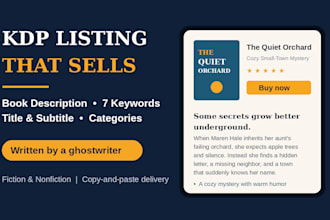 write your amazon KDP book description, keywords and optimize your listing