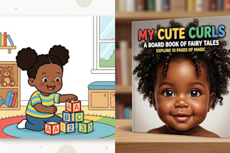 draw african american board book illustration and kids toddler abc art for kdp