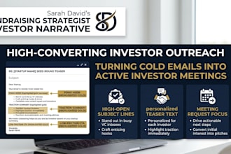 write investor cold email copy and fundraising pitch outreach strategy