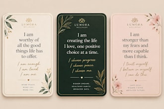 design affirmation card, motivation cards, collectible card, printable card deck