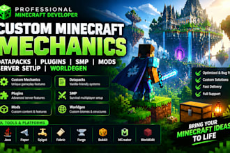 create custom minecraft mechanics datapacks plugins smp mod server worldgen