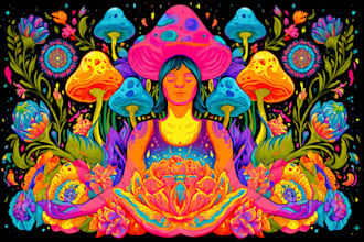 make psychedelic illustrations for you