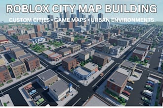 build custom roblox city map, game map and environment in roblox studio
