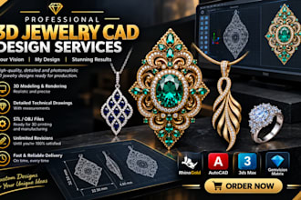 do 3d jewelry design jewelry cad jewelry rendering 3d model 3d design 3d jewelry