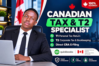 file canadian taxes, t1 personal tax, t2 corporate tax, and cra bookkeeping