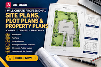 draw professional autocad site plans plot plans and property plans