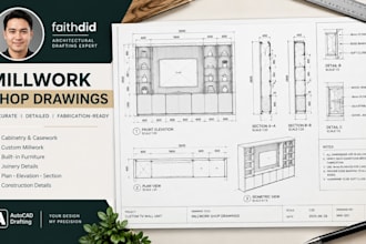 create detailed millwork, furniture, casework and shop drawings