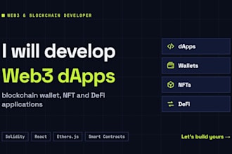 develop web3 dapp, blockchain wallet, nft and defi applications