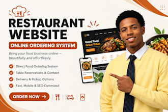 design a restaurant cafe bakery website with online food ordering and delivery