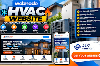 design a webnode hvac website for heating and cooling contractors