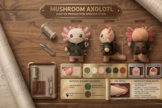 create a detailed reference sheet stuffed animal character design plush toy