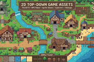 create 2d top down pixel art tileset tilemap sprite sheet godot rpg maker mz