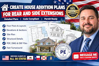 create house addition plans for rear and side extensions