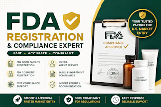 do fda registration, compliance, label review and product listing for cosmetics