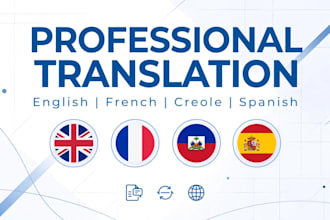 translate english french creole spanish documents