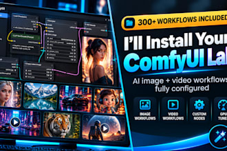 install and setup comfyui with 300 ai image and video workflows