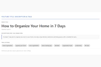 write youtube titles, descriptions, and tags for your videos